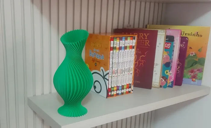 Outlet Vaso decorativo verde zigue-zague