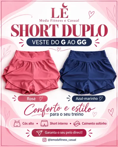 Short duplo, ótimo para corrida veste tamanho G ao GG.