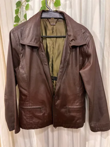 Jaqueta/Blazer Julian Marcuir em couro legítimo com CGC. Vintage Marrom.ACNY.Y2K.