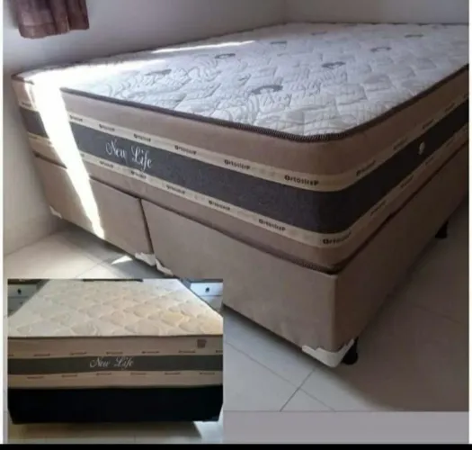 Cama queen com colchão New Life 