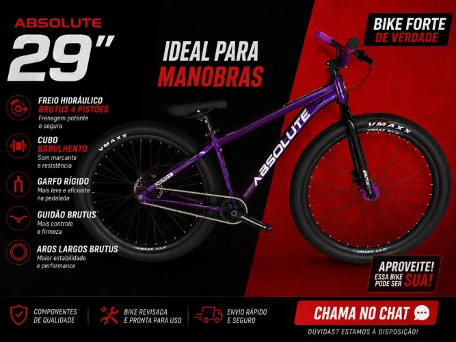 Bike Absolute aro 29 estilo BMX pra grau