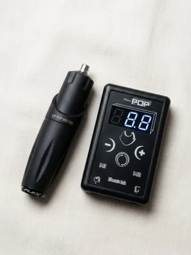 Kit Máquina Pen Flex Pop Com Fonte Digital Para Tatuagem