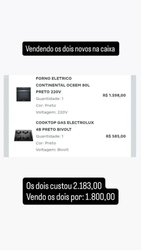 Cooktop a Gás + Forno Elétrico 