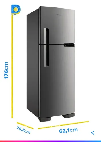 Geladeira 375 L brastemp com controle de temperatura e zone fresh