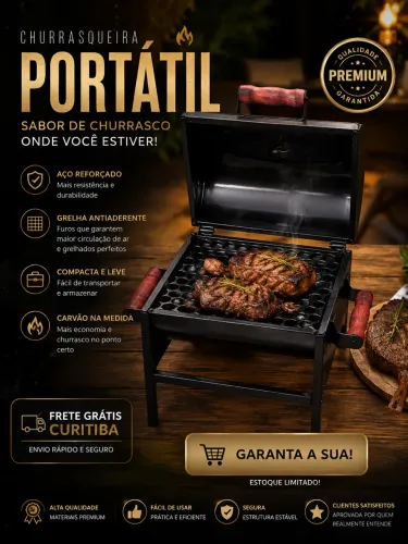 Promoção frete grátis Curitiba Míni churrasqueira portátil