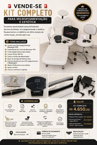 KIT PROFISSIONAL COMPLETO PARA MICROPIGMENTAÇÃO E ESTÉTICA