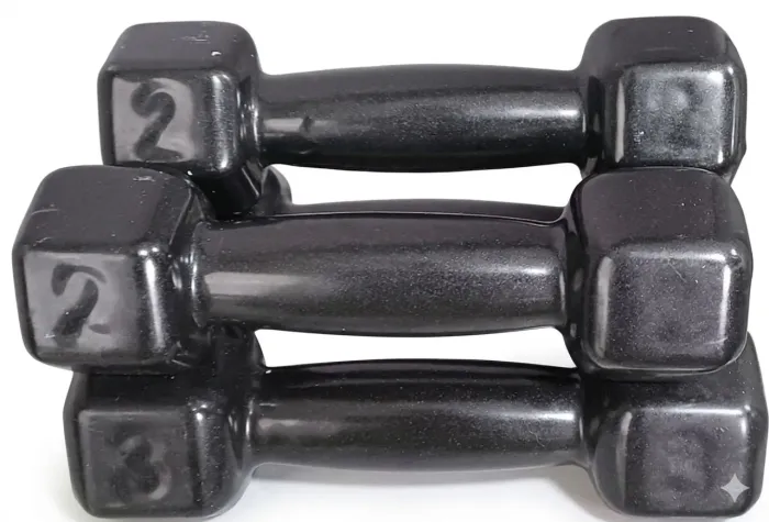 Vendo Par de Halteres 2 e 3 kg Sextavados Emborrachados RMG8 Preto