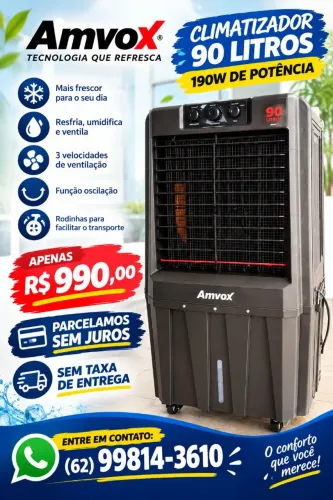 Climatizador Amvox 90 litros/190w de potência