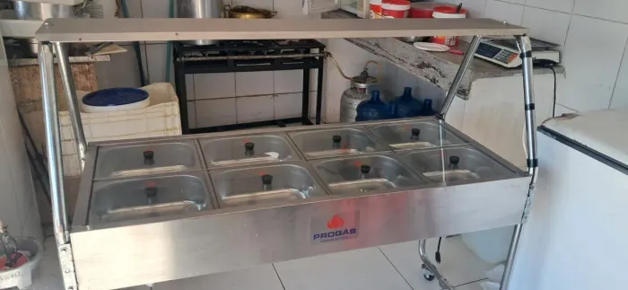 ? BALCÃO TÉRMICO PROGÁS - 8 CUBAS INOX | SEMINOVO