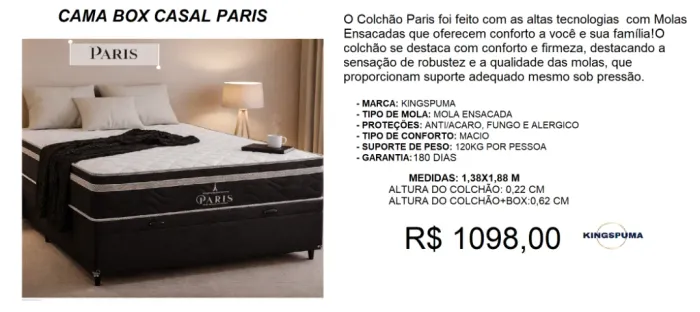 Cama box casal macia - Parcelamos sem juros