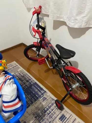 Bicicleta Infantil Aro 16 Spider Man para 5 Anos C/Rodinhas