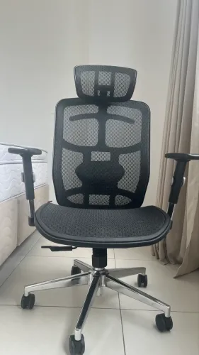 Cadeira Ergonômica Tela Apoio Cabeça Escritório