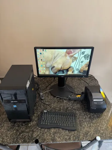 Computador completo com impressora e leitor