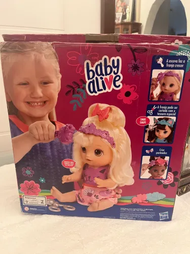 Boneca baby alive penteados diferentes morena nova na caixa com todos acessórios