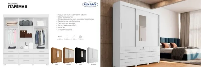 Guarda roupa de casal 9 gavetas melhor preço