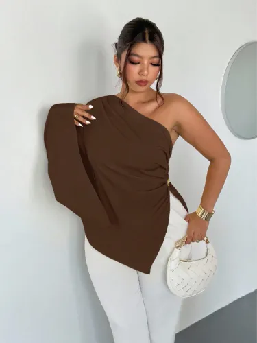 Blusa Marrom Plus Size FIRERIE CURVE