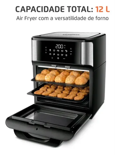 Fritadeira Air Fryer Forno Oven 12L, Mondial, 2200W - AFON-12L-BI