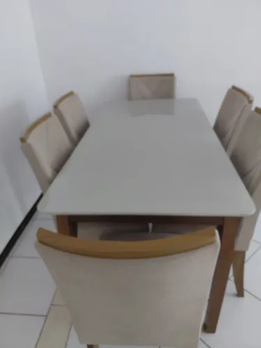 Conjunto de mesa com 6 cadeiras para sala de estar
