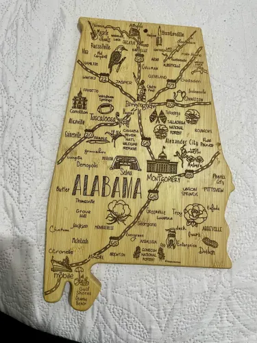 Quadro mapa madeira Alabama