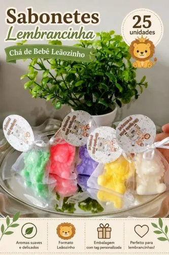 Sabonetes leãozinho para chá de bebê 