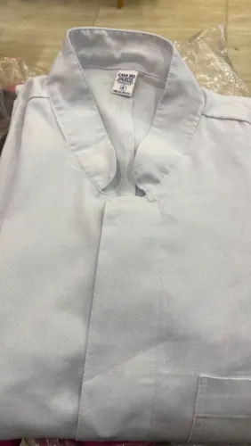 Jaleco masculino gola padre 100% algodão 