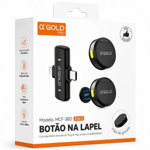 Microfone de Lapela Duplo