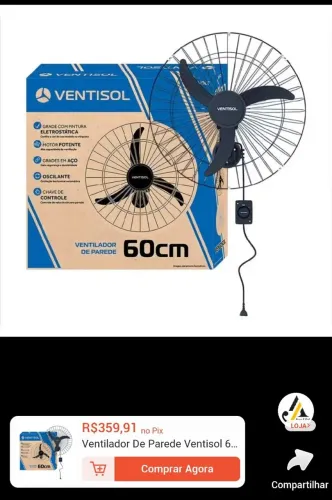 Ventilador ventisol de 60 cm