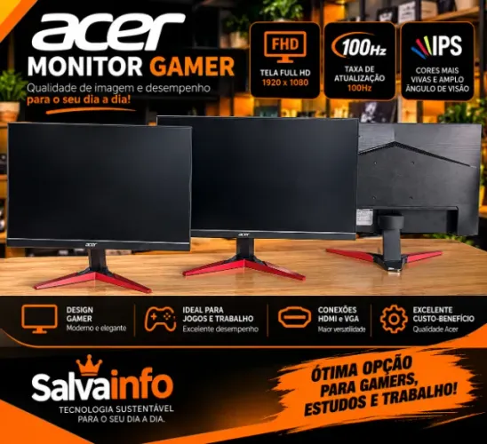 Monitor Acer Gamer - Design Moderno - Ótimo Custo-Benefício
