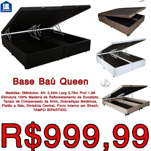 Base bau Queen bipartida / 3 cores para você escolher / frete grátis/ pague na entrega