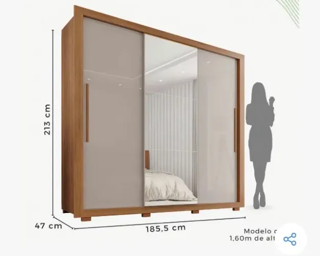 Guarda roupa de casal semi NOVO porta de correr