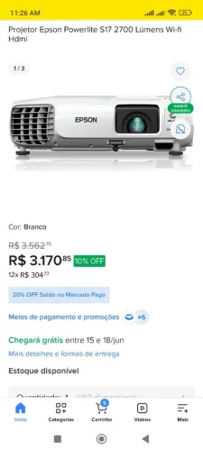 Datashow epson - PROJETOR DE IMAGENS