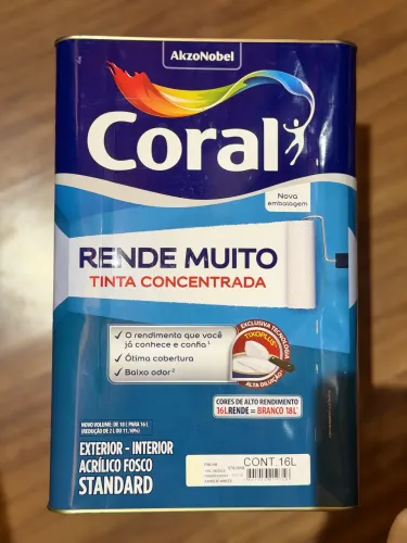 Tinta Coral Rende Muito 16L Palha Fosco Standard - Nova Lacrada