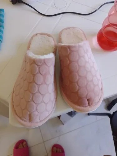 Pantufa feminina rosa tamanho 35