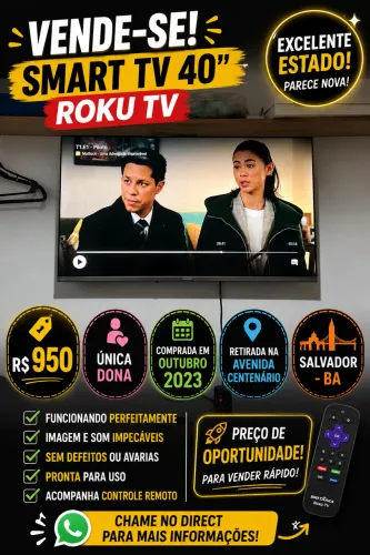 Smart TV 40 Britânia Roku TV LED Dolby 
