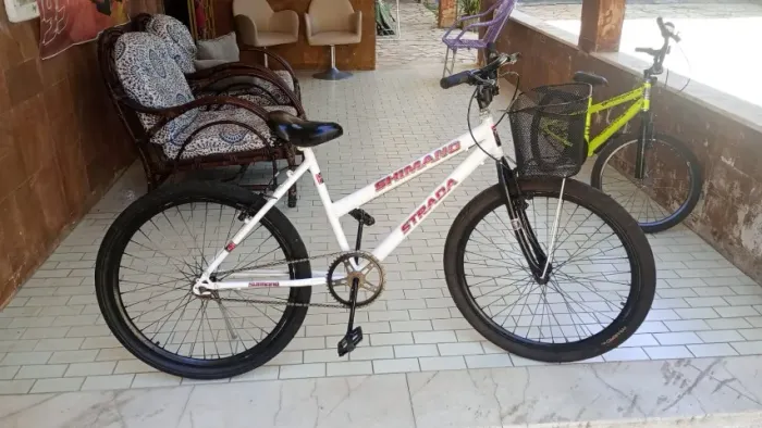 bike feminina branca S/ marcha
