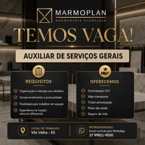 VAGA: Auxiliar de Serviços Gerais