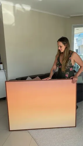 QUADRO DECORATIVO DEGRADE SUNSET LARANJA HORIZONTAL - 90x120cm - PRONTA ENTREGA
