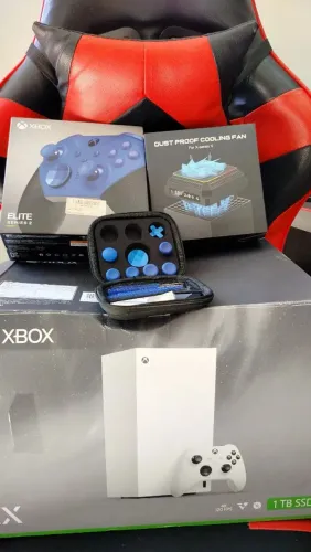 Xbox série x ALL Digital Impecável+Cooler externo+Controle elite série 2 azul