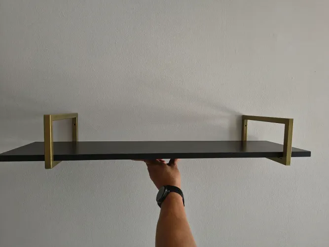 Prateleira de parede Preto & Dourado 