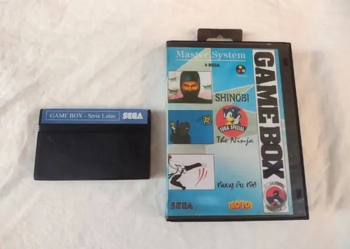 Cartucho Game Box Série Lutas + Capa Locadora Master System