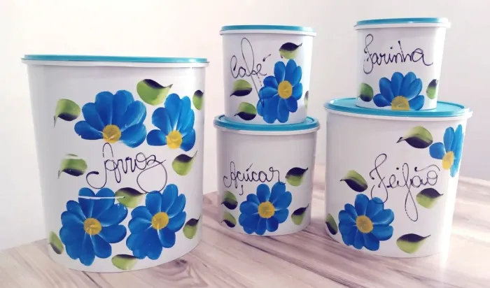 Conjunto 5 potes de mantimentos 