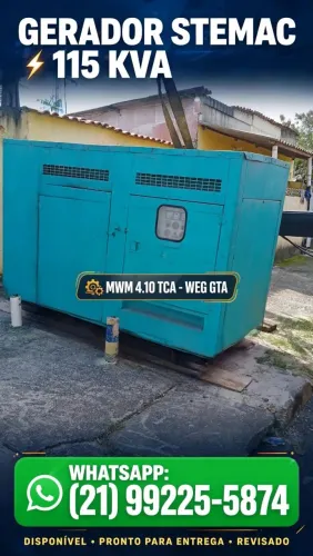 Gerador de energia 115 KVA 4 cilindro ano 2011