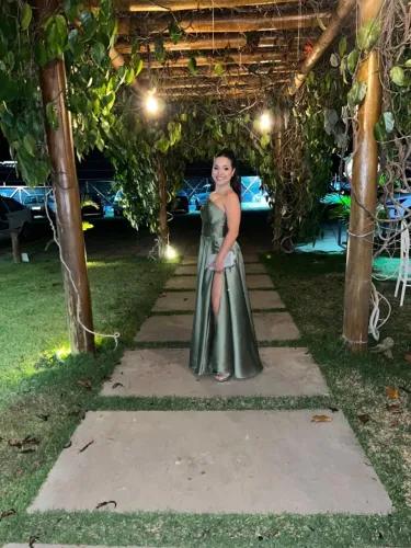 Vestido festa luxo Zibeline Verde Oliva