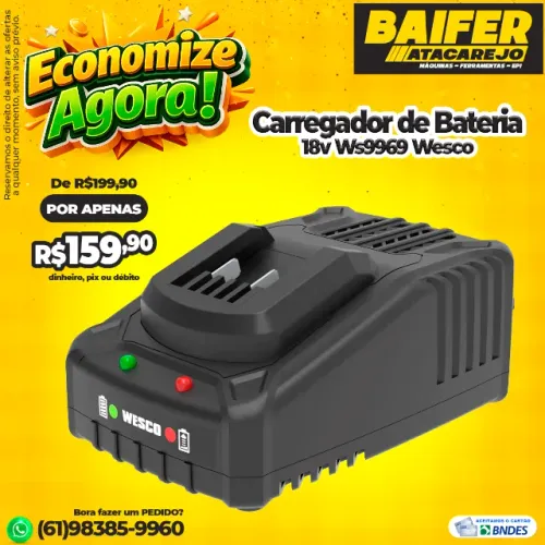 Carregador de Bateria 18v Ws9969 Wesco