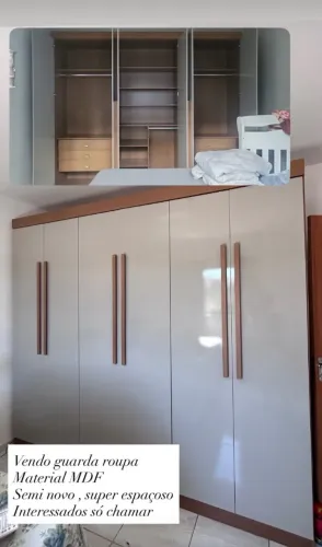 Guarda-Roupa Casal Grande 100% MDF - Semi Novo e Impecável!