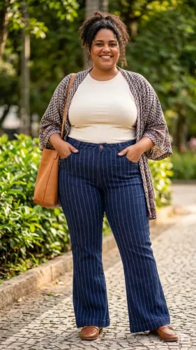 calça feminina flare plus size 46