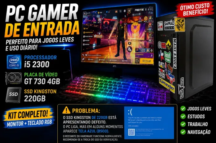 Troco pc gamer de entrada por vídeo game ou propostas