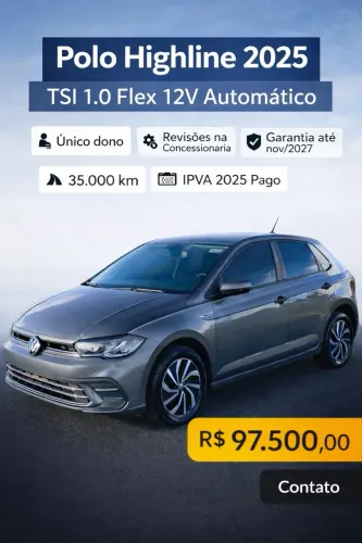 Volkswagen Polo Highline TSI 1.0 Flex 12V Aut. 2025
