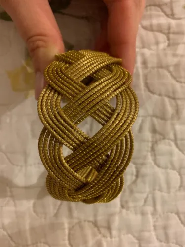 Bracelete Artesanal Capim Dourado Trama Vazada com Fecho - Novo