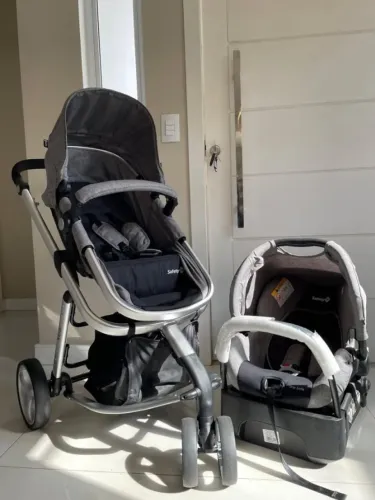 Carrinho de Bebê 3 em 1 Travel System da Mobi Safety - Impecável